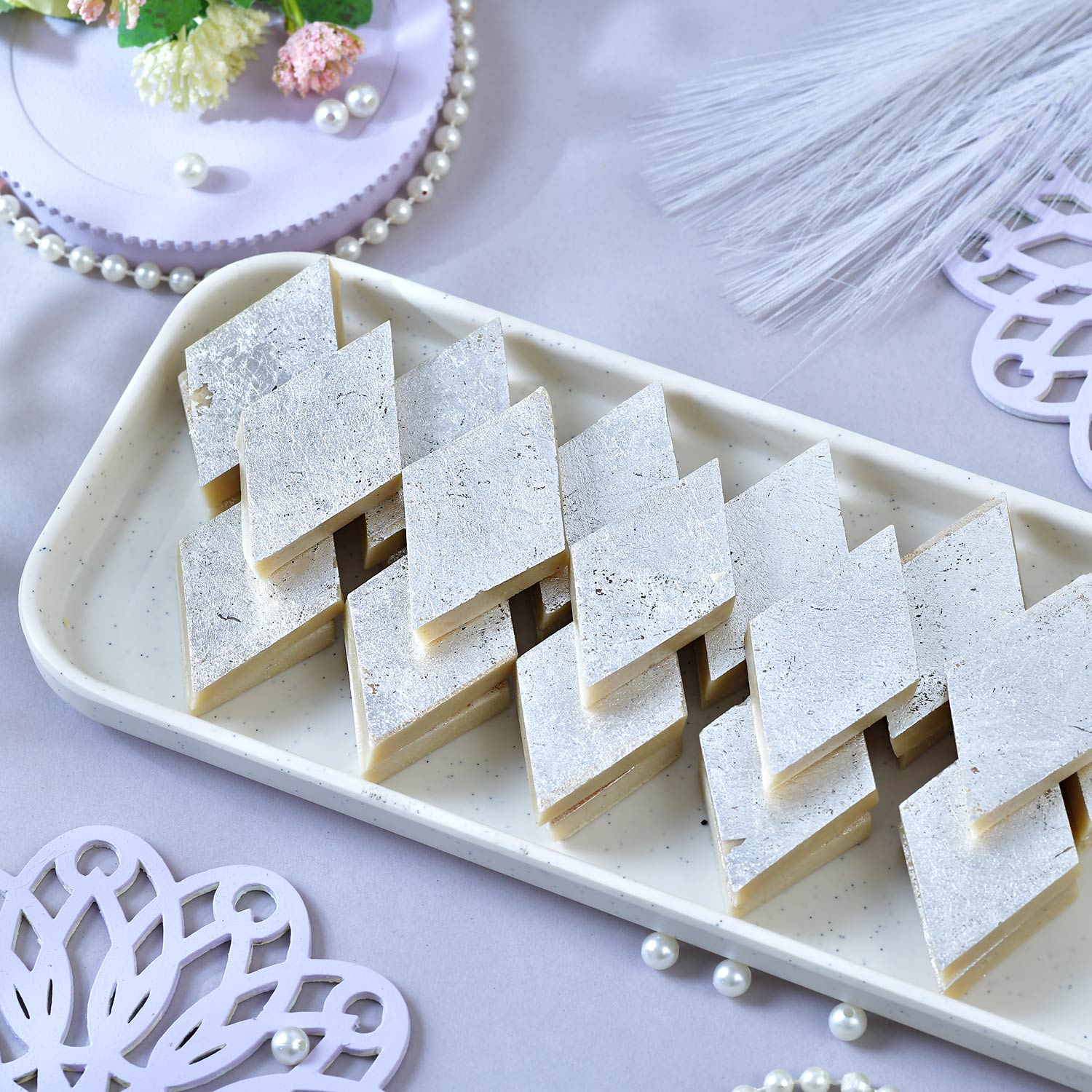 5 Designer Rakhi Set With Kaju Katli