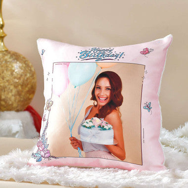 Birthday Chocolate and Personalized Cushion with Mug