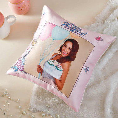 Birthday Personalized Photo Cushion With Chocolates