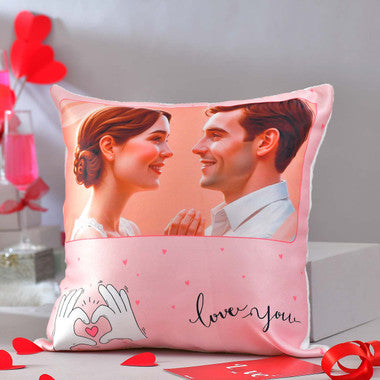 Romantic Combo of Love Personalized Photo Cushion and Mug